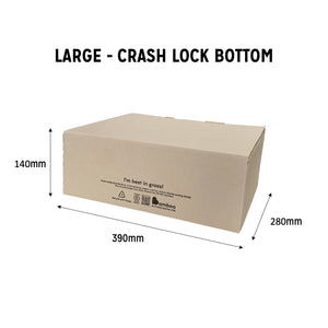 Large sized crash lock Better Packaging bamboo box. 140mm high, 390mm wide, 280mm deep