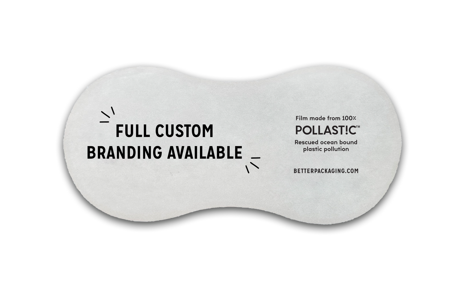 A Better Packaging POLLAST!C hygiene liner with usage instructions on a transparent background