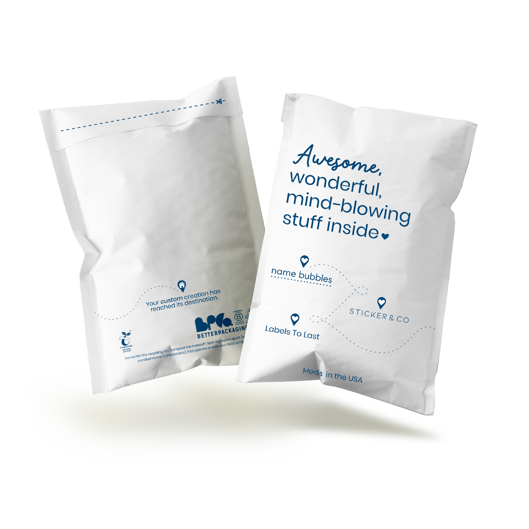 Better Packaging Custom Name Bubbles Compostable Bubble Mailer